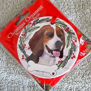 Sweet Beagle Christmas ornament  - can be personalized  NWT